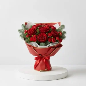 Premium Christmas Red Rose Bouquet