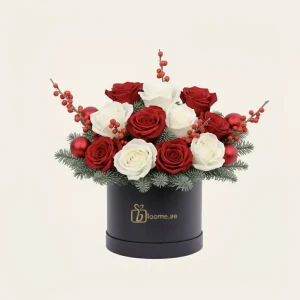 Classic Red & White Christmas Hatbox