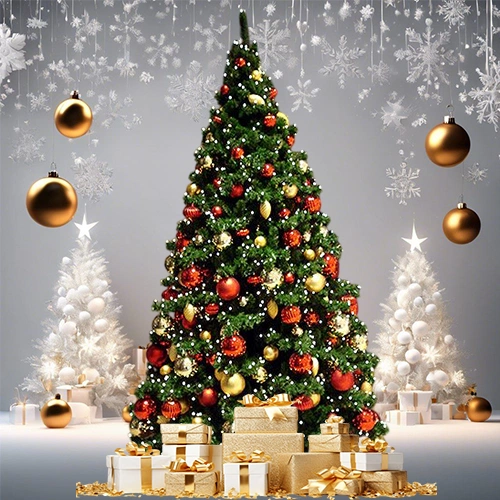 9–10ft Fresh Christmas Tree – With Stand